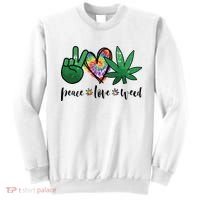 Peace Love Weed Marijuana Hippie Weed Cannabis 420 Stoner Sweatshirt thumb 0