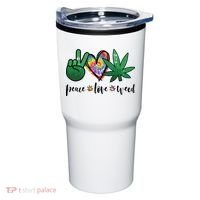 Peace Love Weed Marijuana Hippie Weed Cannabis 420 Stoner Tumbler thumb 0