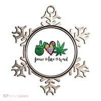 Peace Love Weed Marijuana Hippie Weed Cannabis 420 Stoner Ornament thumb 0