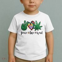 Peace Love Weed Marijuana Hippie Weed Cannabis 420 Stoner Toddler T-Shirt thumb 2