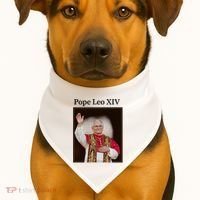 Pope Leo XIV Robert Prevost USA-Made Doggie Bandana thumb 1