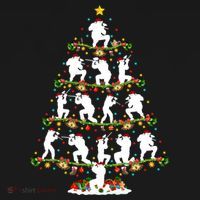 Paintball Lover Xmas Santa Paintball Player Christmas Tree Funny Gift Bucket Hat thumb 4