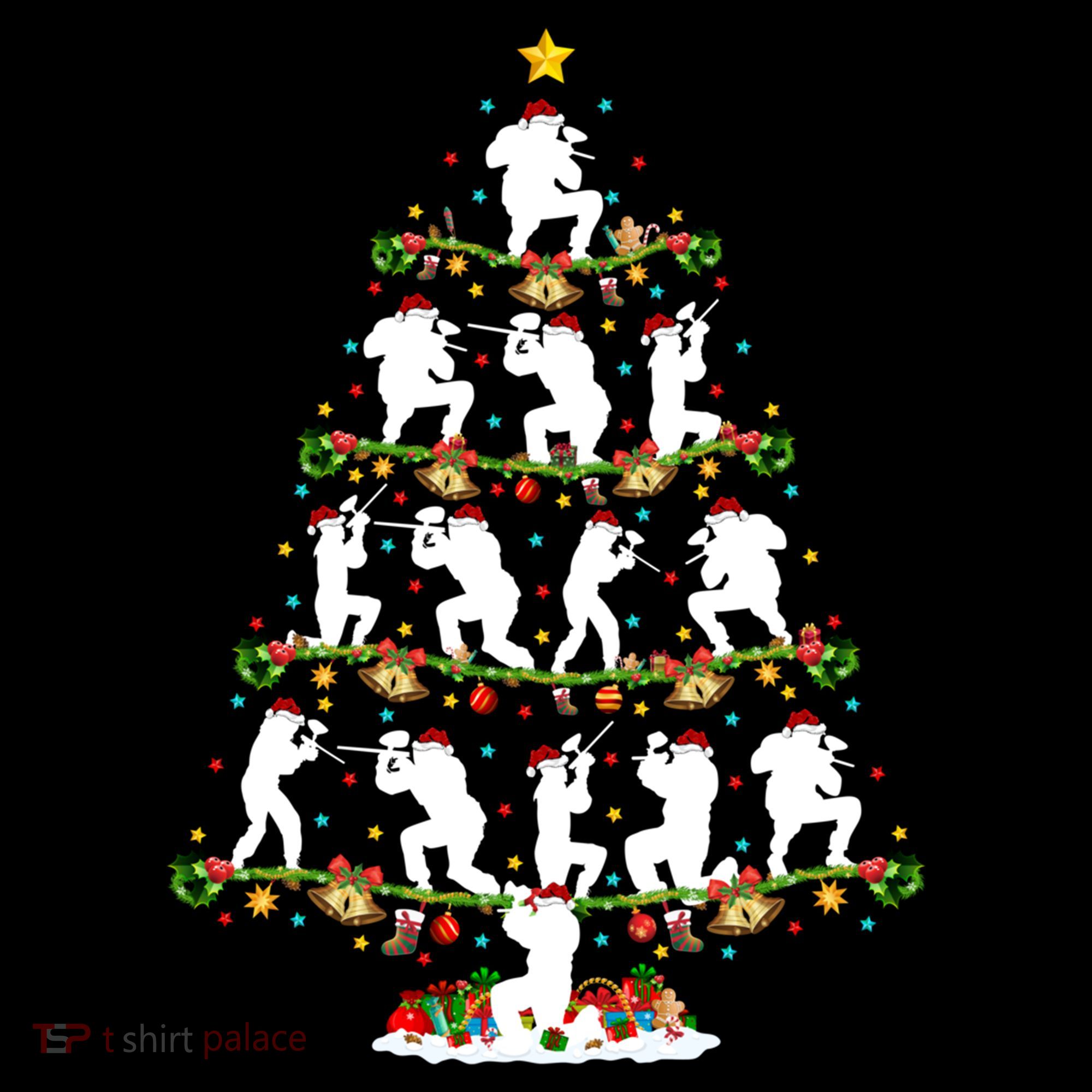 Paintball Lover Xmas Santa Paintball Player Christmas Tree Funny Gift Coffee Mug
