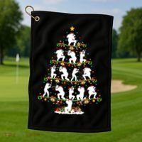 Paintball Lover Xmas Santa Paintball Player Christmas Tree Funny Gift Golf Towel thumb 1