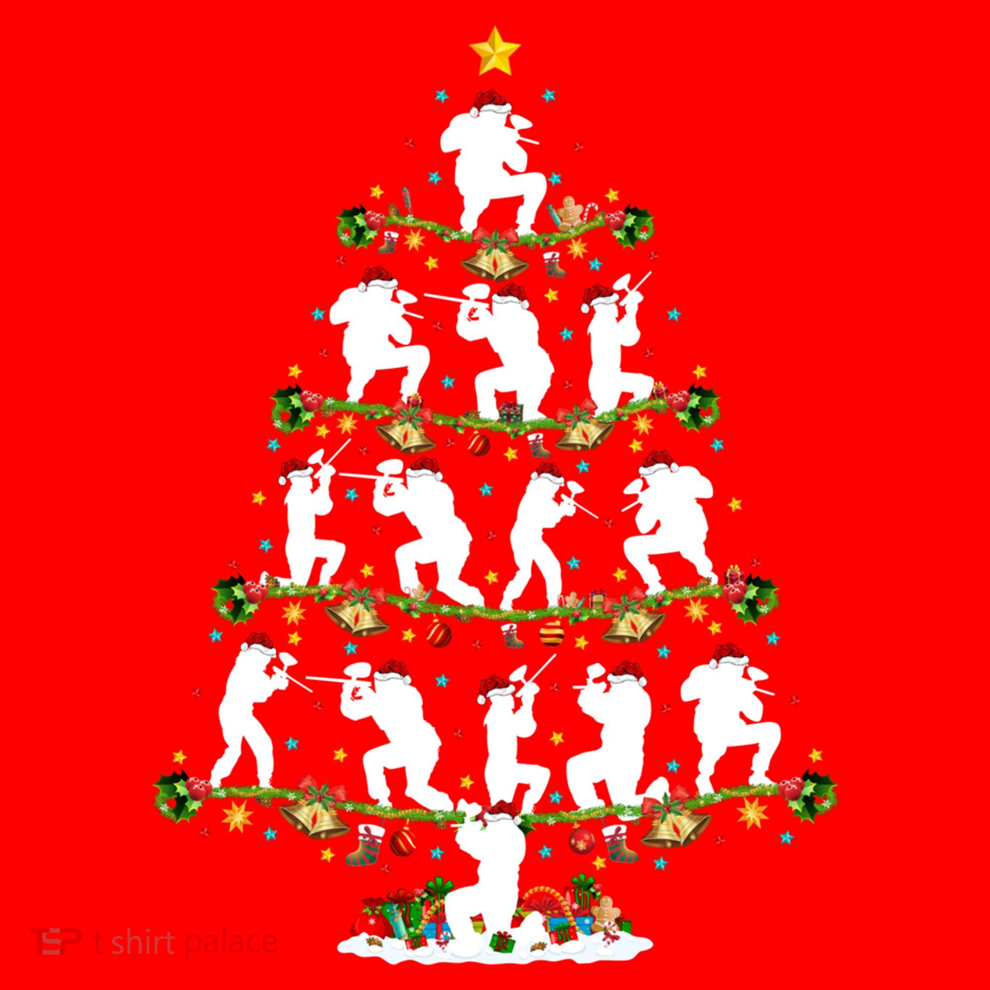 Paintball Lover Xmas Santa Paintball Player Christmas Tree Funny Gift Santa Hat