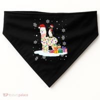 Penguins Lover Xmas Lighting Penguin Riding Llama Christmas Funny Gift USA-Made Doggie Bandana thumb 0