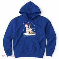 Penguins Lover Xmas Lighting Penguin Riding Llama Christmas Funny Gift Hoodie thumb 0