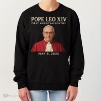 Pope Leo XIV First American Pontiff May 8th 2025 Women's Sweatshirt thumb 0