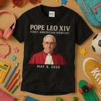 Pope Leo XIV First American Pontiff May 8th 2025 Kids T-Shirt thumb 3