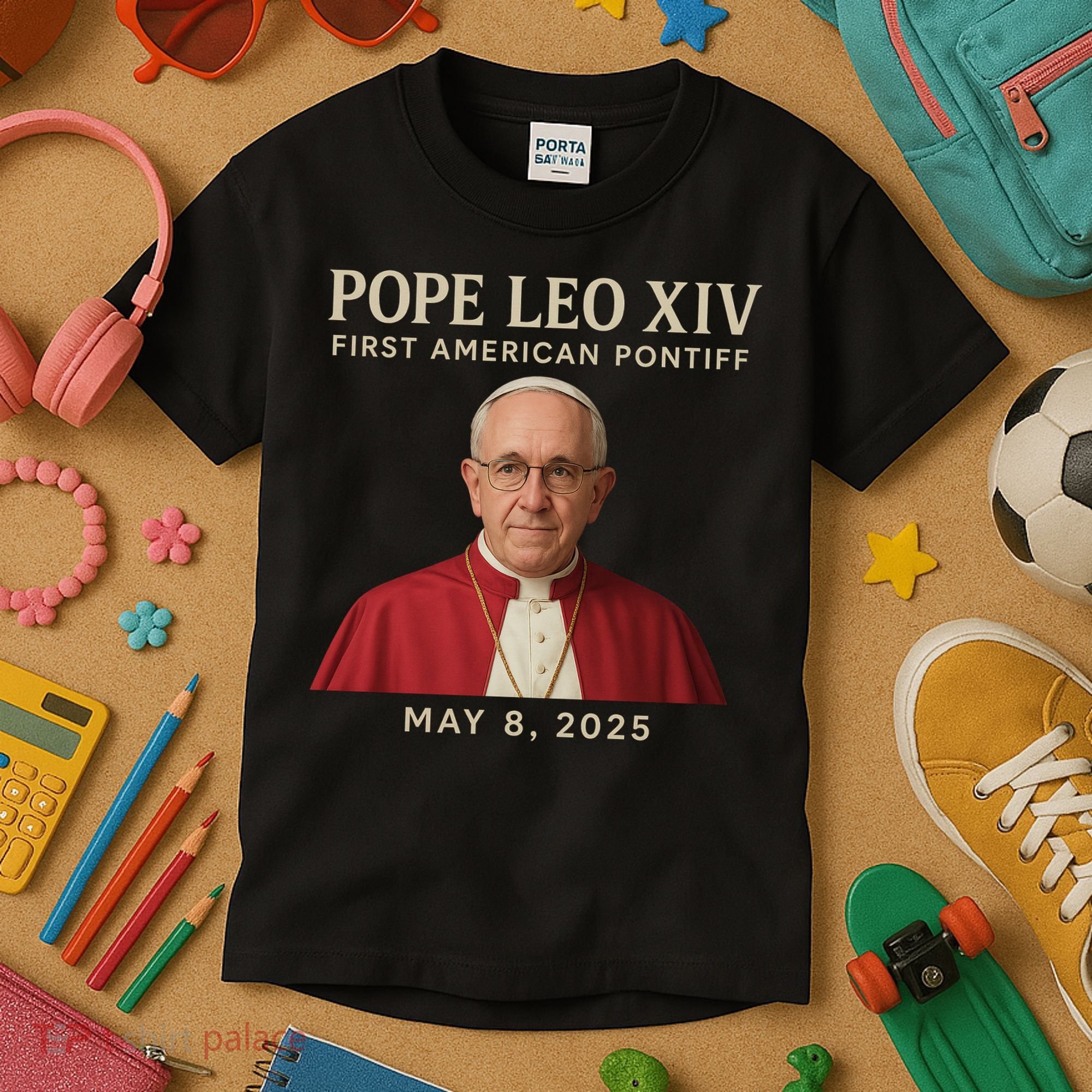 Pope Leo XIV First American Pontiff May 8th 2025 Kids T-Shirt