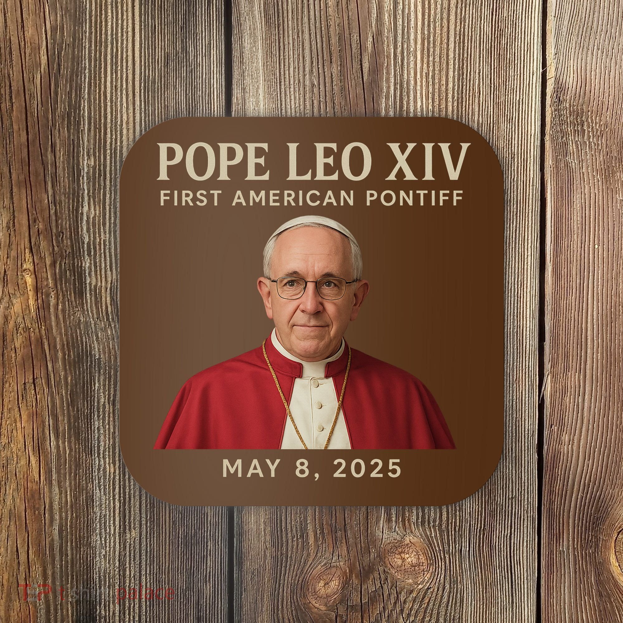 Pope Leo XIV First American Pontiff May 8th 2025 Coaster