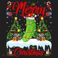 Pickle Lover Xmas Lighting Santa Hat Pickle Christmas Cool Gift Women's Sweatshirt thumb 2