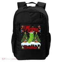 Pickle Lover Xmas Lighting Santa Hat Pickle Christmas Cool Gift Backpack thumb 0