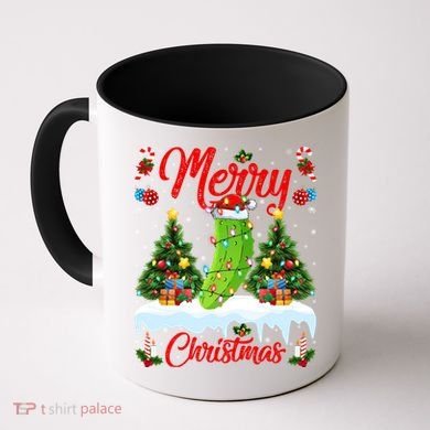 Pickle Lover Xmas Lighting Santa Hat Pickle Christmas Cool Gift Coffee Mug
