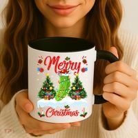 Pickle Lover Xmas Lighting Santa Hat Pickle Christmas Cool Gift Coffee Mug thumb 3