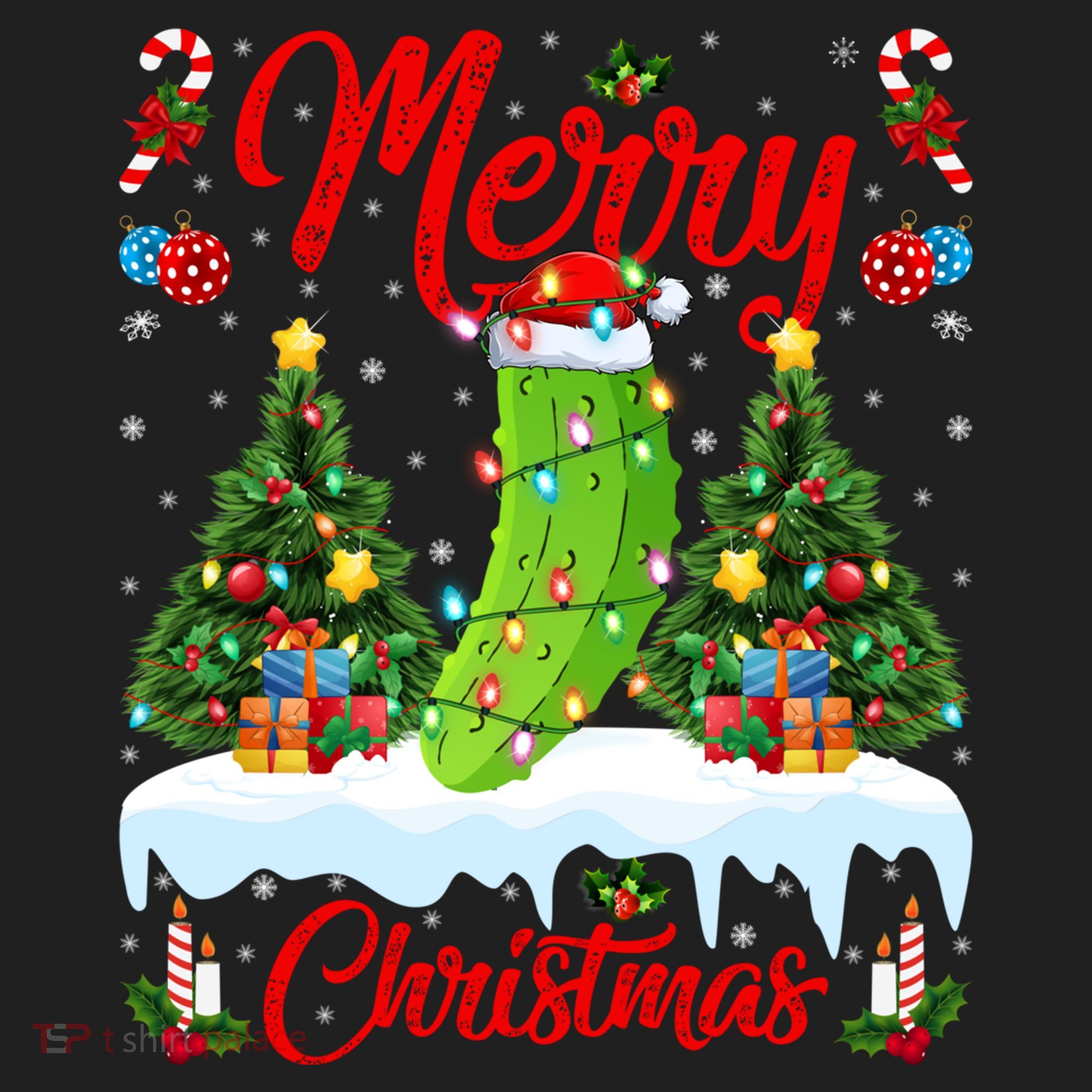 Pickle Lover Xmas Lighting Santa Hat Pickle Christmas Cool Gift Beanie