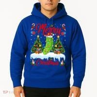Pickle Lover Xmas Lighting Santa Hat Pickle Christmas Cool Gift Hoodie thumb 2