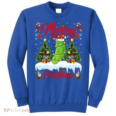 Pickle Lover Xmas Lighting Santa Hat Pickle Christmas Cool Gift Sweatshirt