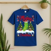 Pickle Lover Xmas Lighting Santa Hat Pickle Christmas Cool Gift T-Shirt thumb 2