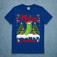 Pickle Lover Xmas Lighting Santa Hat Pickle Christmas Cool Gift T-Shirt thumb 5