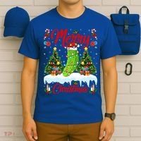 Pickle Lover Xmas Lighting Santa Hat Pickle Christmas Cool Gift T-Shirt thumb 6