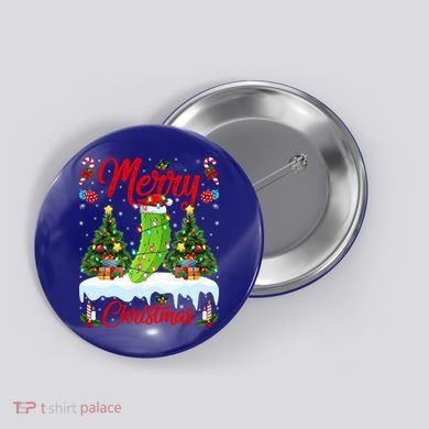 Pickle Lover Xmas Lighting Santa Hat Pickle Christmas Cool Gift Button