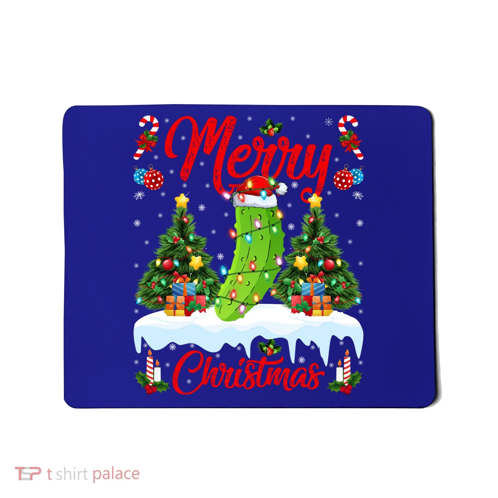 Pickle Lover Xmas Lighting Santa Hat Pickle Christmas Cool Gift Mousepad