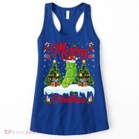 Pickle Lover Xmas Lighting Santa Hat Pickle Christmas Cool Gift Women's Tank Top thumb 0