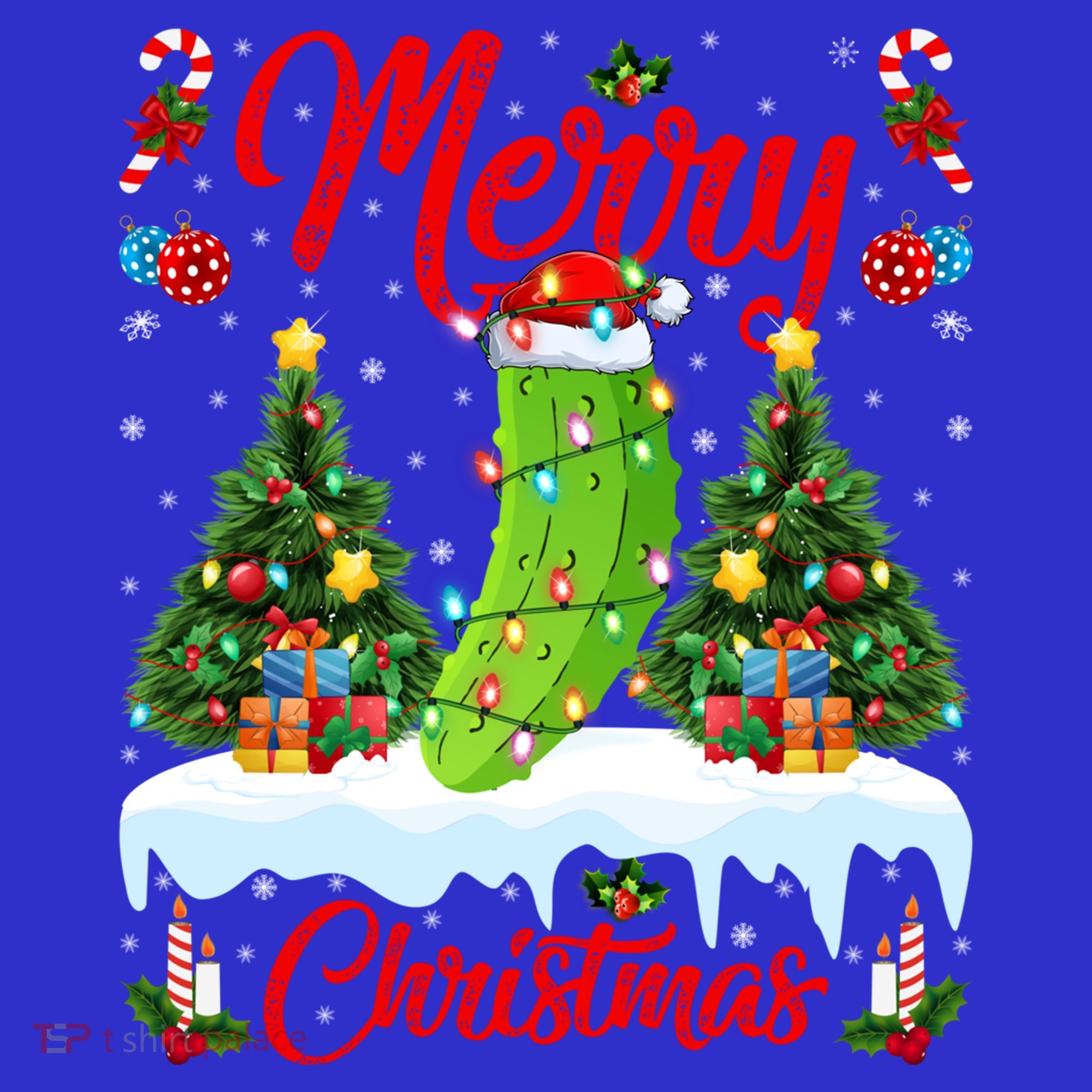 Pickle Lover Xmas Lighting Santa Hat Pickle Christmas Cool Gift Women's Tank Top
