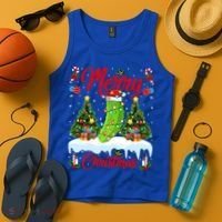 Pickle Lover Xmas Lighting Santa Hat Pickle Christmas Cool Gift Tank Top thumb 4