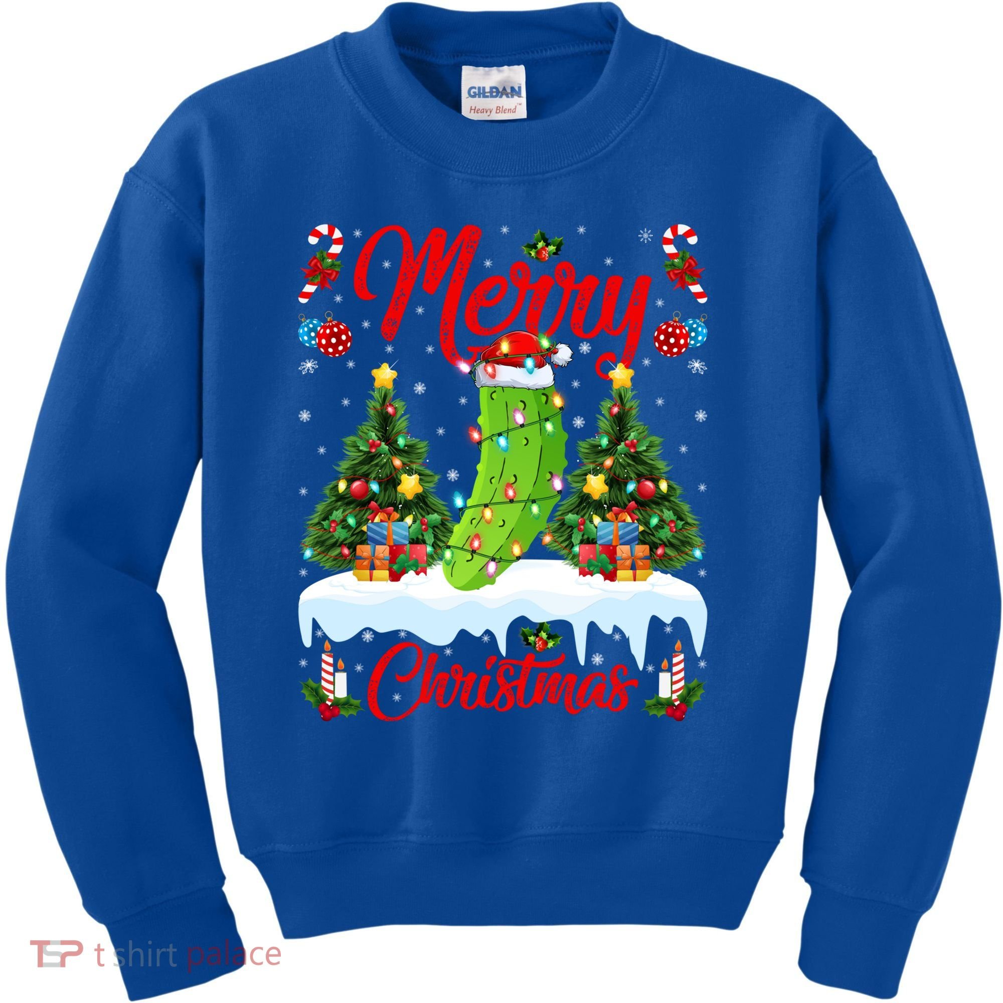 Pickle Lover Xmas Lighting Santa Hat Pickle Christmas Cool Gift Kids Sweatshirt
