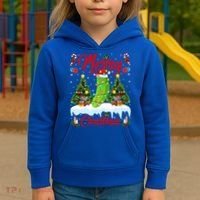 Pickle Lover Xmas Lighting Santa Hat Pickle Christmas Cool Gift Kids Hoodie thumb 3