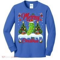 Pickle Lover Xmas Lighting Santa Hat Pickle Christmas Cool Gift Kids Long Sleeve Shirt thumb 0