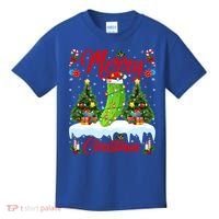 Pickle Lover Xmas Lighting Santa Hat Pickle Christmas Cool Gift Kids T-Shirt thumb 0