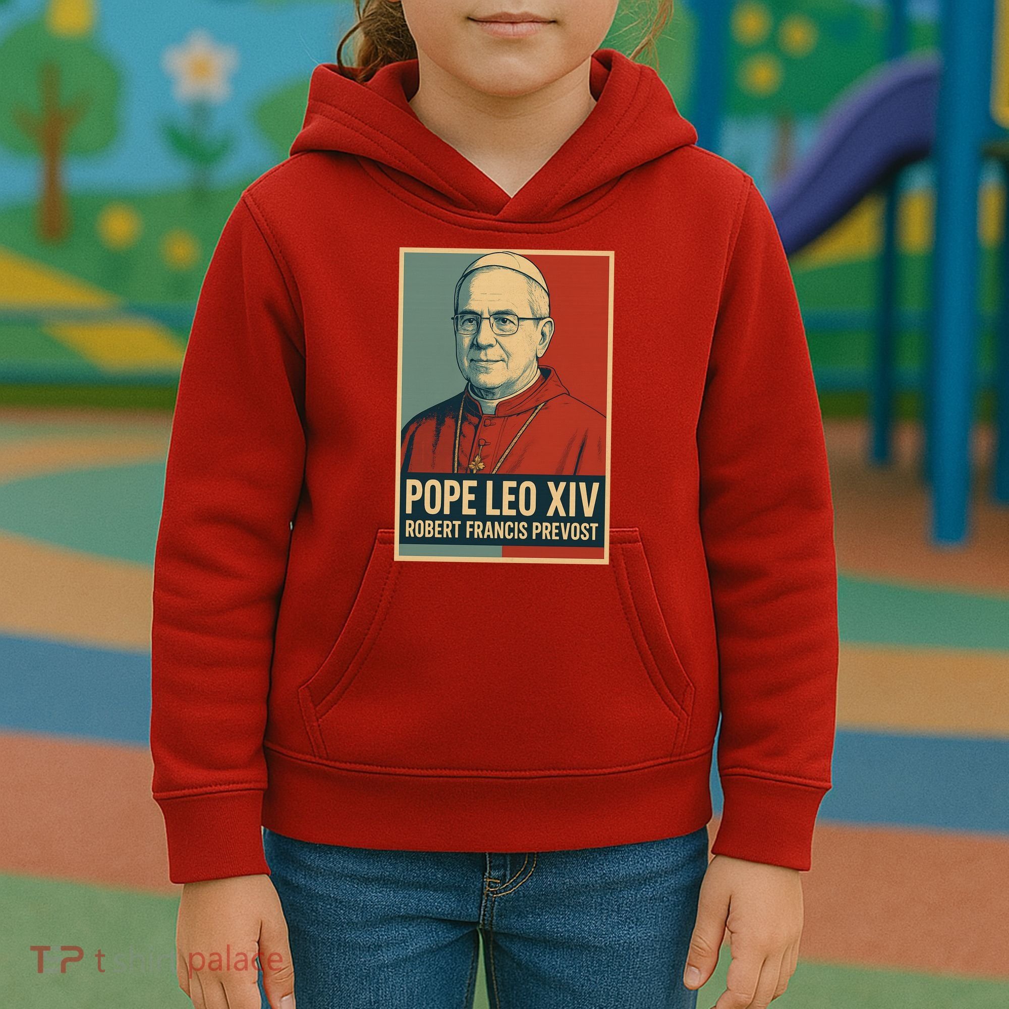 Pope Leo XIV Robert Francis Prevost Kids Hoodie