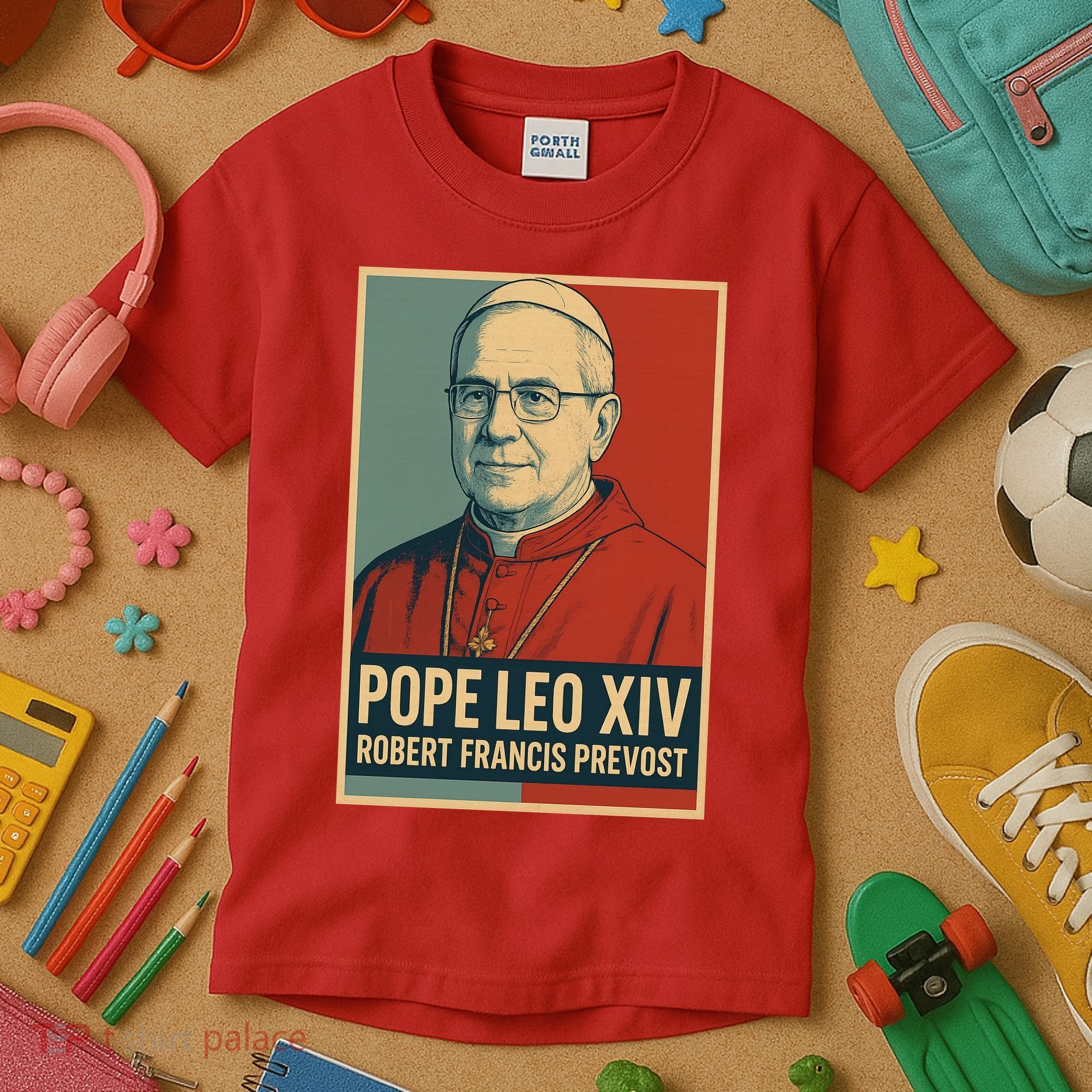 Pope Leo XIV Robert Francis Prevost Kids T-Shirt
