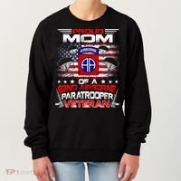 Proud Mom 82nd Airborne Paratrooper Veteran Flag Gift Women's Sweatshirt thumb 0