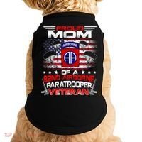 Proud Mom 82nd Airborne Paratrooper Veteran Flag Gift Doggie Tank thumb 0