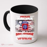 Proud Mom 82nd Airborne Paratrooper Veteran Flag Gift Coffee Mug thumb 0