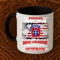 Proud Mom 82nd Airborne Paratrooper Veteran Flag Gift Coffee Mug thumb 2