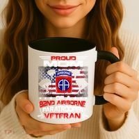 Proud Mom 82nd Airborne Paratrooper Veteran Flag Gift Coffee Mug thumb 3