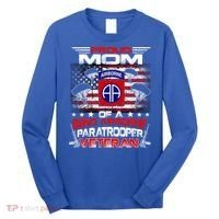 Proud Mom 82nd Airborne Paratrooper Veteran Flag Gift Long Sleeve Shirt thumb 0