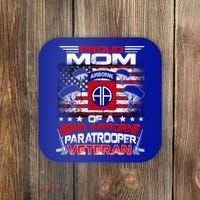 Proud Mom 82nd Airborne Paratrooper Veteran Flag Gift Coaster thumb 0