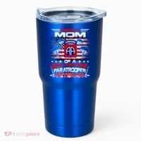 Proud Mom 82nd Airborne Paratrooper Veteran Flag Gift Tumbler thumb 0
