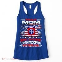 Proud Mom 82nd Airborne Paratrooper Veteran Flag Gift Women's Tank Top thumb 0