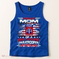 Proud Mom 82nd Airborne Paratrooper Veteran Flag Gift Tank Top thumb 2