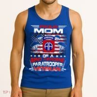 Proud Mom 82nd Airborne Paratrooper Veteran Flag Gift Tank Top thumb 3