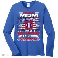 Proud Mom 82nd Airborne Paratrooper Veteran Flag Gift Women's Long Sleeve Shirt thumb 0