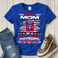 Proud Mom 82nd Airborne Paratrooper Veteran Flag Gift Women's T-Shirt thumb 3