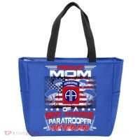 Proud Mom 82nd Airborne Paratrooper Veteran Flag Gift Tote Bag thumb 0